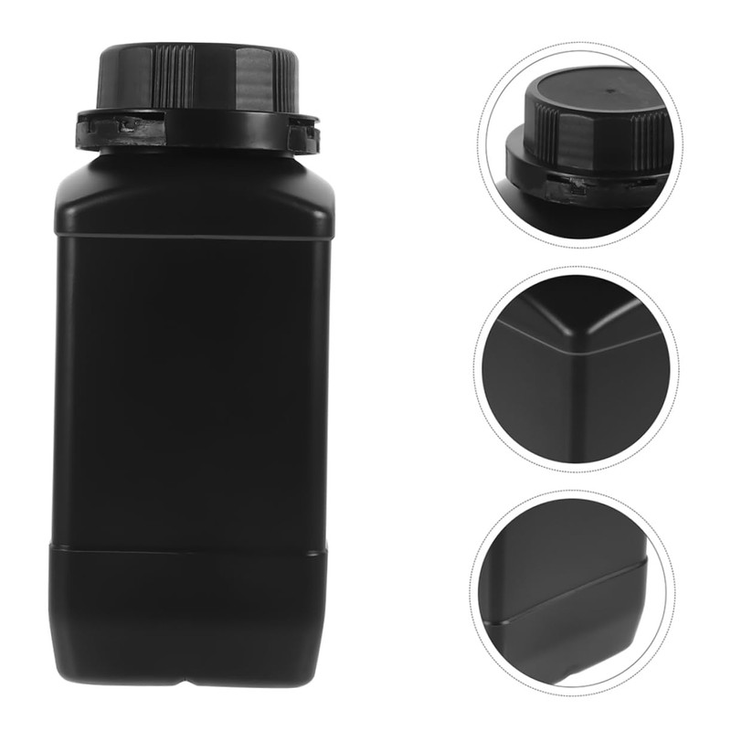 KICHOUSE 3pcs Wide Mouth Laboratory Bottles with Inner Caps Chemical