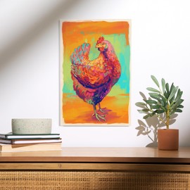 Lantern Press 12x18 Inch Premium Wood Sign, Ready to Hang Wall Decor, Chicken, Hen, Vivid