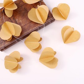 4 Pack Heart Garland Recycled Books Vintage Pages Garland Newspaper Bunting Party Holiday Christmas Strand String Banner Wedding Decorate (Heart)