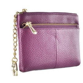 Beurlike Womens RFID Coin Purse Change Wallet Small Leather Card Holder Keychain, Purple, Small, Fashion