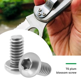 Briny River Pack of 20 T6 Screws 2-56 Stainless Steel Blade Back Clip Screw Compatible with Spyderco C81 C223 C11 5.7 x 4 x 4.5 mm
