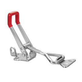 ieron Toggle Catch Latches, Heavy Duty Adjustable Toggle Latch Clamp with Lock Hole Quick Release Tool Antislip Door Bolts Silver