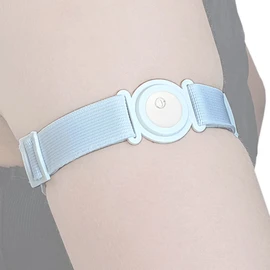 DiaBrothers Freestyle Libre 3 Fixation Strap Holder with Adjustable Bracelet – Holder: White – Bracelet: White – Size: M (25-35 cm)