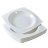 Elegant White Ceramic Kitchen Plate Set for 6 Microwave Safe