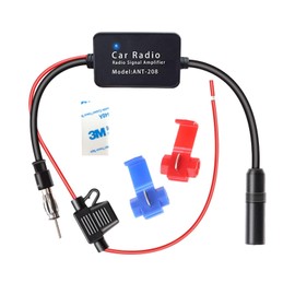 Dickno 12V Car Antenna Booster, Amplify Signal & Reduce Noise AM FM Radio Antenna Amplifier for Car Stereo, Universal Vehicle Truck SUV Car Audio Radio Stereo Media Head Unit Receiver