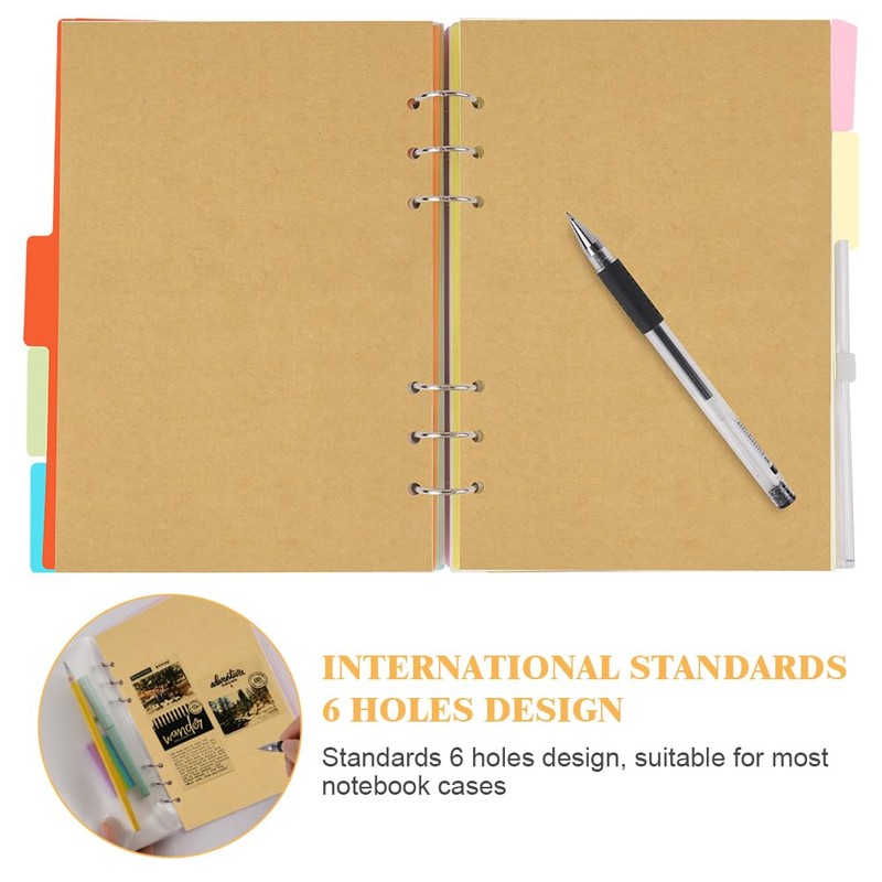 Vicloon A5 Refill Paper Kraft Paper Blank, 140 Sheets Paper