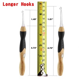 11 Sizes Lighted Crochet Hooks Set - Light Up Crochet Hooks with Case,Rechargeable Crochet Hook with Light,2.5mm to 8mm