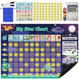 DASIAUTOEM Reward Board for Children - [30 Tasks + 70 Magnets] - Reward System for Responsibility - Montessori Magnetic Board, Weekly Planner Children, ADHD Aid