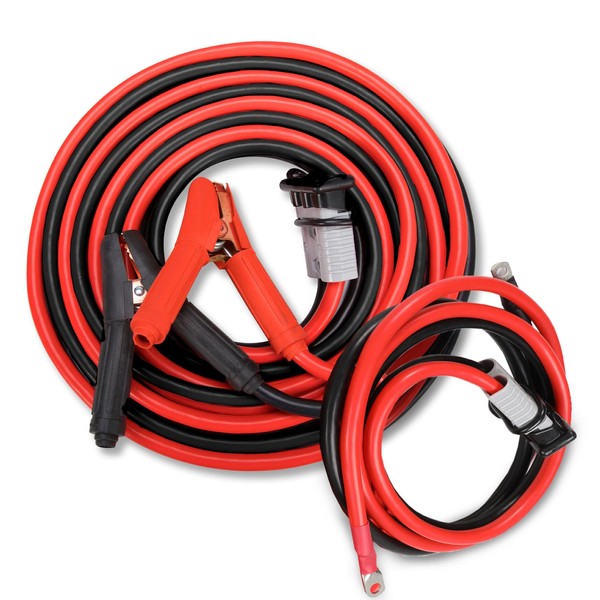 FIERYRED 1 Gauge 25 FT Quick Connect Jumper Cables, 1500A Heavy Duty Booster Cables with Travel Bag，Battery Jumper Cable for Truck, Diesel Trucks, SUV and Car