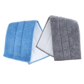 Superio Microfiber Mop Replacement Head, 16 inch Damp Mop Pad Refill for Miracle Mop Dusting and Spray Mop, attaches to Velcro mop(2 Pack)
