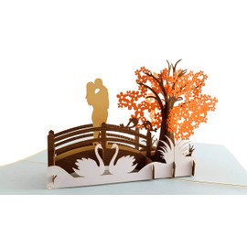 iGifts And Cards Happy 30th Anniversary 3D Pop Up Greeting Card -Soulmates, Celebration, Marriage, Being Together, Celebrate a Milestone, Pearl, Love Bridge, Congratulations, Romantic, WOW