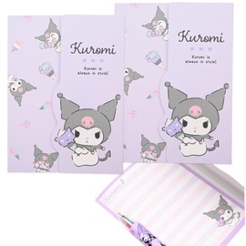 San-rio Foldable Note Pads with Cover 2 Pack - A6 Size Compact and Portable Notepads - Cute Kuormi & Cinnamonroll Design for Fans - Convenient Pocket Notebook for Home/Office - Ideal Memo Pads (Kuormi (Ice Cream))