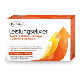 Dr. Böhm Performance Elixir: For Fatigue and Exhaustion, Drinking Powder to Support Nerves, Performance and Concentration, 14 Sachets Shower Granules