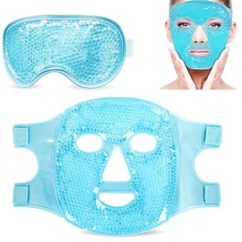Máscaras de Hielo para Ojos y Cara, Mascarilla de Facial y Ojos Reutilizable, para Hinchazón/Ojeras/Migraña/Alivia Estrés, Compresa Fría o Caliente pa