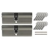 2x Profile Cylinder 85 mm 40/45 Simultaneous Locking Including 10
