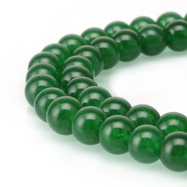 1 Strand Natural Green Jade Gemstone Loose Round Beads 6mm (0.24 Inch) Spacer Beads (~ 58-62pcs) GS15-6