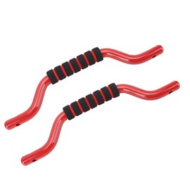 Front Roll Bar Grab Handles Replacement for Bronco 2021-2024 Front 2 Door 4 Door, 2Pcs Aluminum Alloy Front Grip Handle Interior Accessories (Black) (Red)