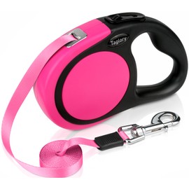 Taglory Retractable Dog Leash, 16ft No Tangle Dog Leash Retractable for Medium and Large Dogs Up to 100 lbs, One-Handed Brake, Pause, Lock, Pink