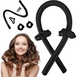Rizador Pelo Sin Calor,Rizos Sin Calor Para Onda Natural,Rizadores De Cabello Sin Calor Con Pinzas Para El Cabello Y Coletero,Cinta Para Rizar Sin Calor Para Dormir Rizos Perfectos Sin Daños Sin Calor