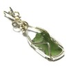 Medium Moldavite Gemstone Sterling Silver Wire Wrapped Pendant 02