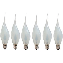 Creative Hobbies® Silicone Dipped Flickering Flame Bulb, Country Style, Electric Candle Lamp Chandelier Light Bulbs, 3 Watt , Individually Boxed, Pack of 6 Bulbs