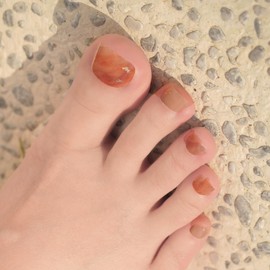 DANNI & TONI Semi-Cured Gel Nail Foils (Marbled Elegance) Brown Shiny Gold Foil Gel Nail Stickers, Pedi Wraps Toenails Nail Foil Pedicure Wraps 37 Stickers