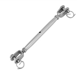 Akozon Rigging Screw Closed Body Jaw Turnbuckle Thread Stainless Steel For Marine Boat Yacht Outdoor Activities Tighten Taut Rope (M5)
