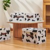VinneGenzz Storage Bin with Lid Cow Print Cute Fabric Storage