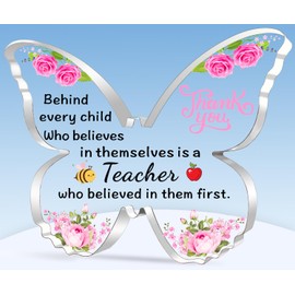 TTOVEN Thank You Teacher Gifts Teacher Gifts Teacher Plaque Gifts Beautiful Butterfly Acrylic Plaque-Behind Every Child