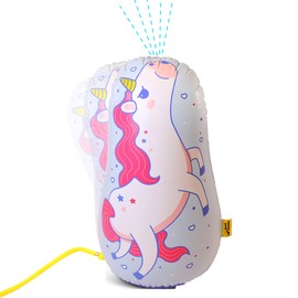 Good Banana: Unicorn - Wiggle Wobble Splashy Sprinkler - Kids Inflatable Outdoor Water Toy. Yard and Lawn Punching Interactive Sprinker, Ages 3+, Approx 39" Tall, Multi (WWUNIC)