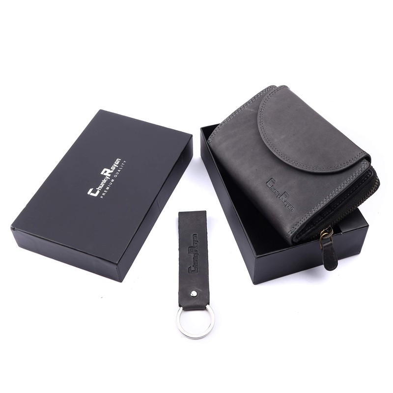 Chunkyrayan Genuine Leather Women's Purse, High-Quality, Vintage, RFID Protection, Includes