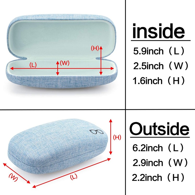 Vemiss Hard Shell Eyeglasses Cases, Linen Fabrics Protector Sunglasses Case,