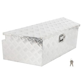 Ineedup 39inch Truck Bed Tool Box Heavy Duty Aluminum Chest Box Trailer Tongue Box Chest Storage Organizer for Pick Up Truck Bed RV Trailer Tool Box with Lock and Keys Silver