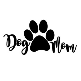 STICKER DAD Dog Mom V3 Vinyl Decal by stickerdad® - Size: 7", Color: Black - Windows, Walls, Bumpers, Laptop, Lockers, etc.