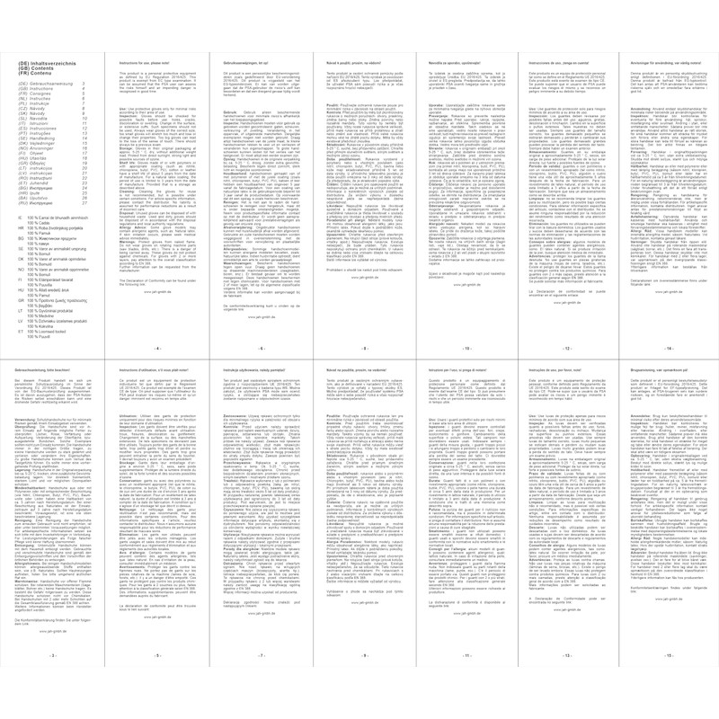 Jah 1104-IBF Leather Gloves 10 Pairs Thin / Soft Natural