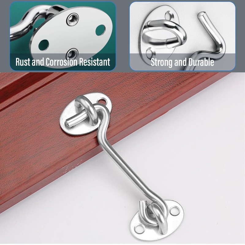 4 Cabin Hooks Stainless Steel Stainless Steel Gate Hook Lock
