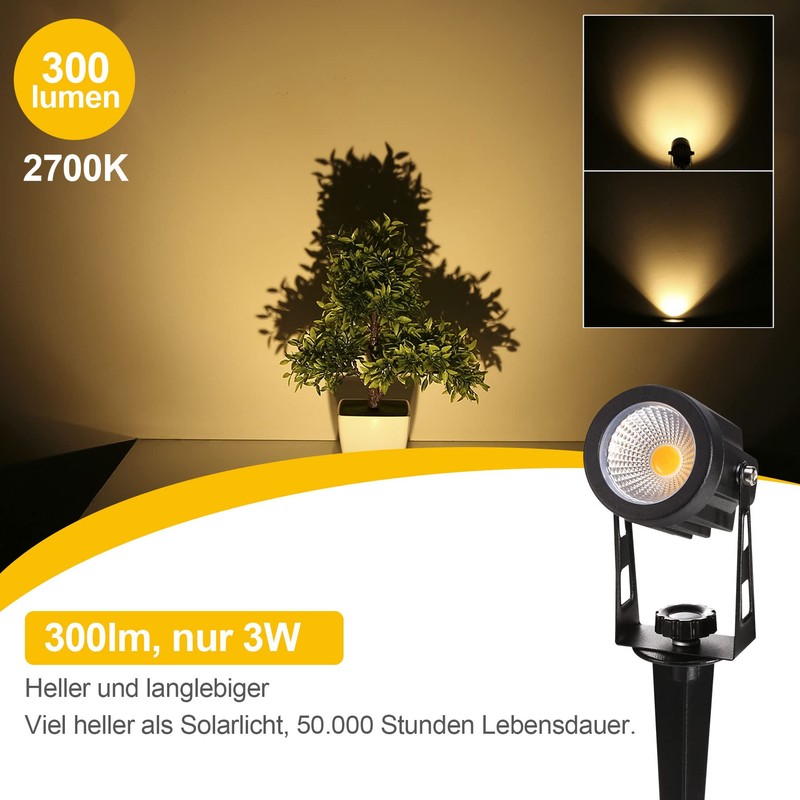 Greenclick Set of 2 Garden Lights, 6 m without Plug,