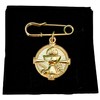 TINY Gold Tone Chalice Charm Medal Safety Pin Brooch, Garment