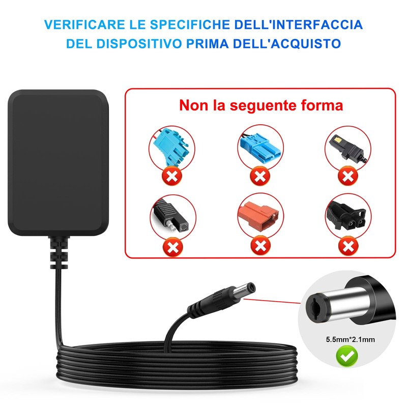 shefor Caricabatterie 6V 1A Compatibile con Auto Elettriche per Bambini,