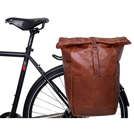 Gusti Bike Bag Leather - Miquel I. for Luggage Carrier Bicycle Bag Rear Pannier Bicycle Bag Canvas Shoulder Bag 16L Women Men Brown