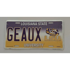 Smart Blonde Louisiana State GEAUX LSU Metal Aluminum License Plate . New Condition