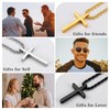 Silver Cross Necklace for Men, Stainless Steel Necklace Silver Cross
