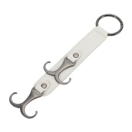 HEROFFIX 1 Stück für Geldbörsen und Taschen, Regenschirme usw. Auto-Kopfstützenhaken Robuste Auto-Rücksitz-Organizer-Haken Weißes Kunstleder Metall 24,5 cm x 5,2 cm