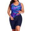 Daci Women's Plus Size Tankini Swimsuit - Two Piece Rash