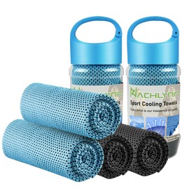 NACHLYNN 4 Pcs Cooling Towels 40" x 12" Soft Breathable Chilly Towel Instant Cooling Ice Towels for Work Run Yoga Camping Exercise Gym Rock Climbing and Other Activities
