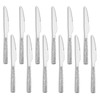 E-far Hammered Dinner Knives Set of 12, 8.9 Inch Stainless