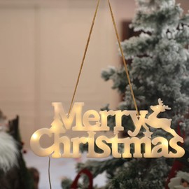 Deosdum Merry Christmas Sign LED Letter Sign Light Luces de Hadas de Navidad Letrero Colgante Decoración para Corona de Navidad Árbol de Navidad Puerta Delantera Ventana