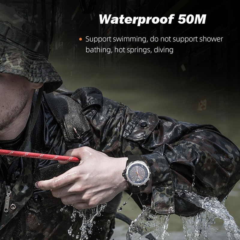 findtime Solar Powered Watches for Men 5ATM Waterproof Diving LED