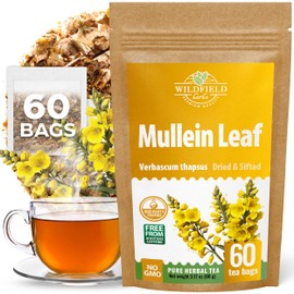 60 Bags Mullen Tea Mullein Tea Leaf (Verbáscum L.) - 60 Count 2g Bags Mullen Leaves Mullein Loose Leaf Hoja De Gordolobo