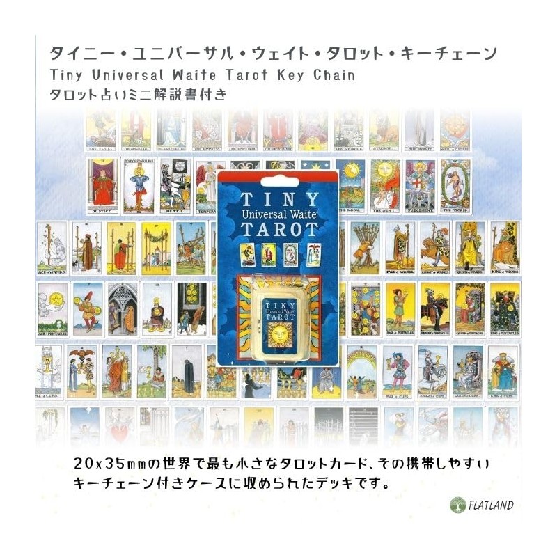 Tiny Universal Waite Tarot Key Chain, Tarot Divination, Japanese Instruction